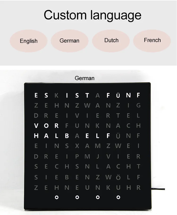 8 inch word clock white 8 inch word clock white