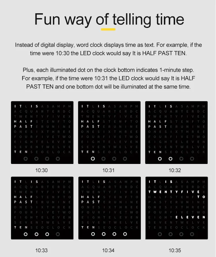 telling the time spell clock display telling the time spell clock display